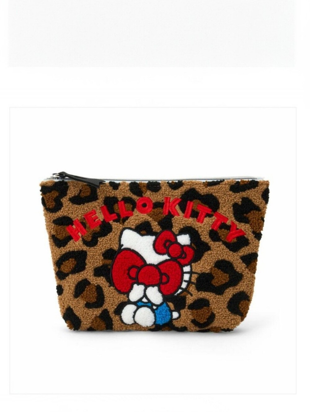 Hello Kitty Sagara Embroidery Cosmetic Pouch Leopard Brown